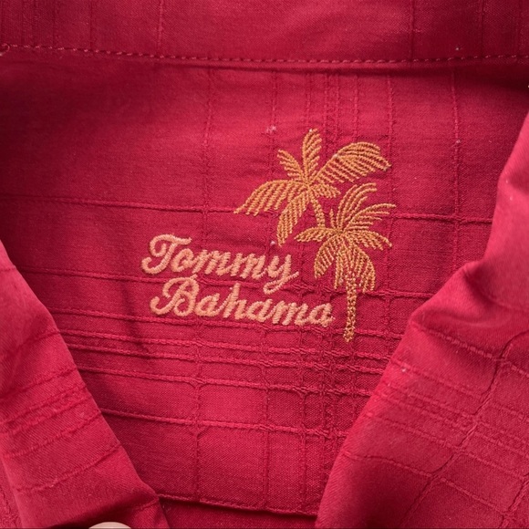 Tommy Bahama 100% Silk Camp Shirt Mens Red XL Short Sleeve Button Up Hawaiian - Picture 3 of 10
